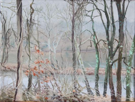 Lichen. 2024. oil on linen. 9 x12.